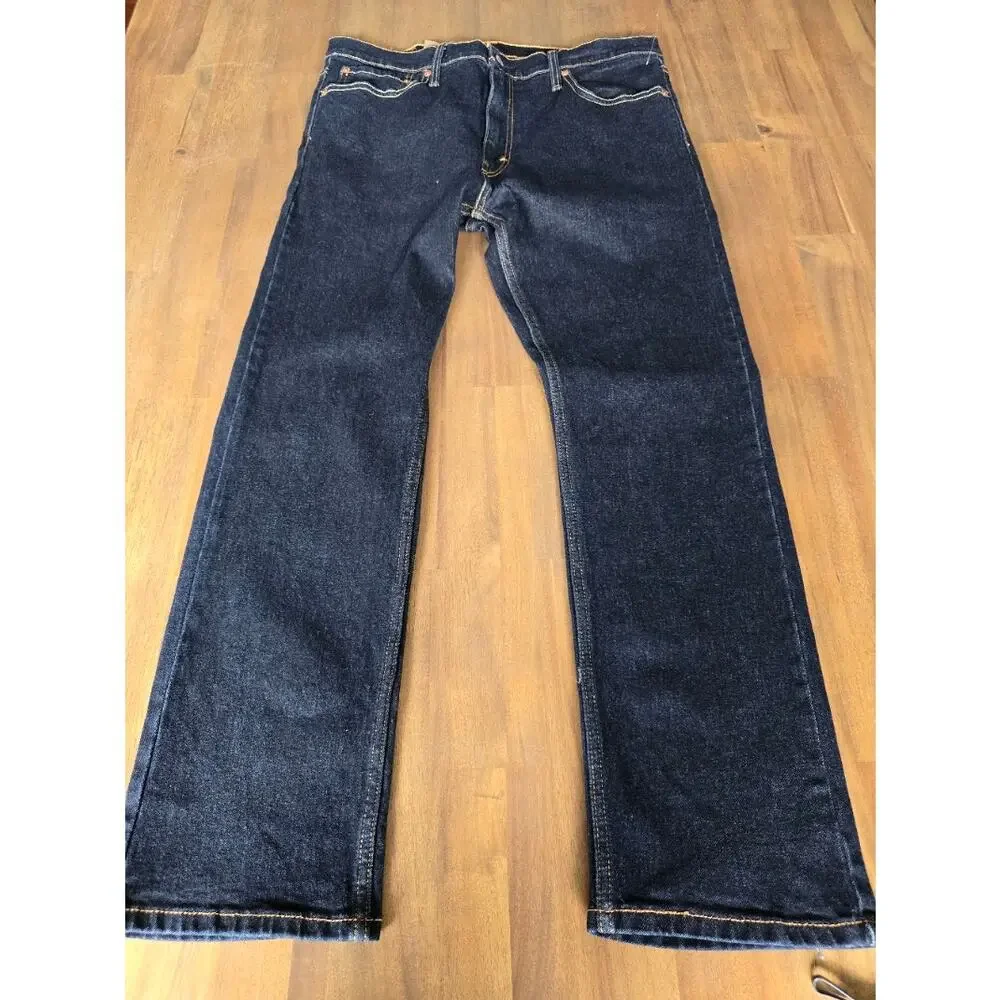 Levi's 513 Slim Straight Jeans Mens Blue Denim 36x30
